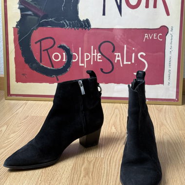 Bottines en daim noir, taille 39