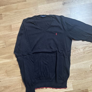 Maglione Nero con Scollatura a V Polo Club