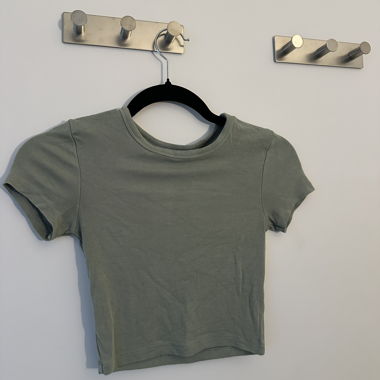 ZARA short T-shirt khaki green S