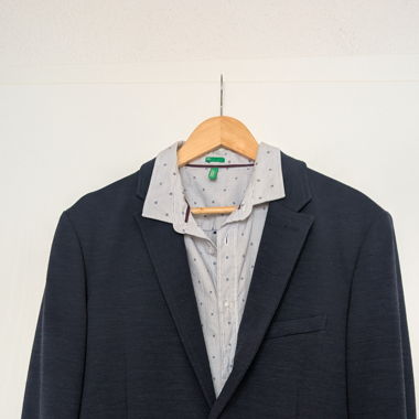 Benetton Herren Anzug Jacke und Hemd 