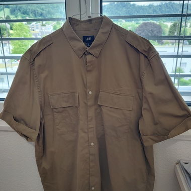 H&M khaki Short-Sleeve Shirt