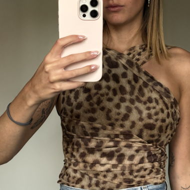 Top leopard dos nu