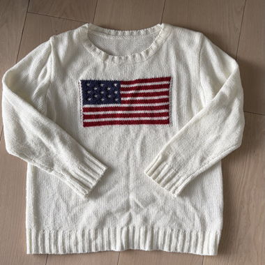 Maglione in maglia con bandiera americana