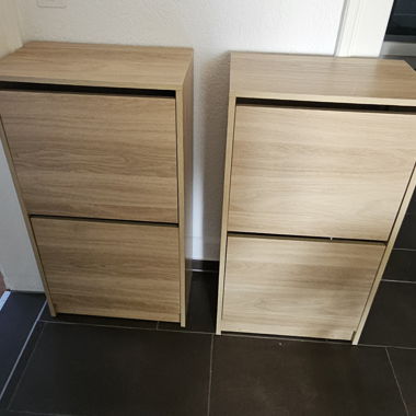 Set of 2 shoe storage cabinets