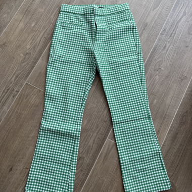 Pantaloni a quadri ZARA verde-bianco S