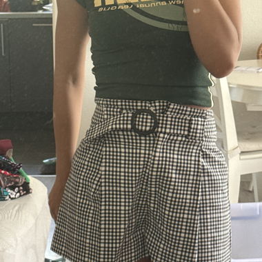 High-Waist-Shorts mit Karo