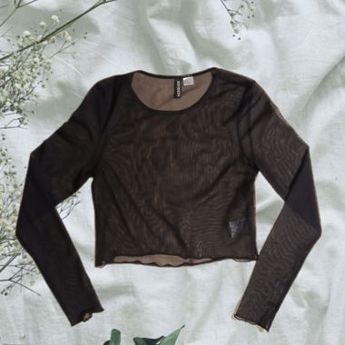 Haut noir transparent, M