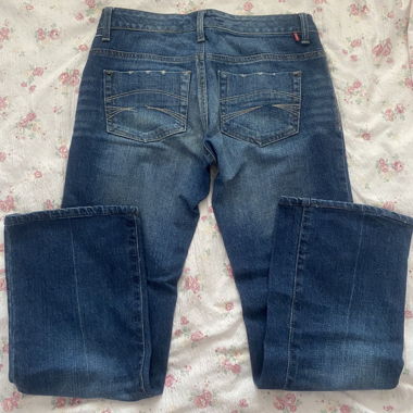 Dark blue low rise jeans