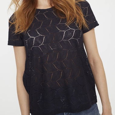 T-Shirt Spitze blau