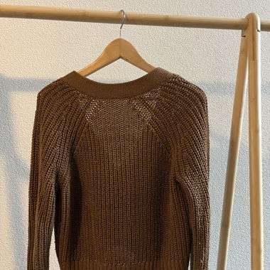 Cardigan en maille marron