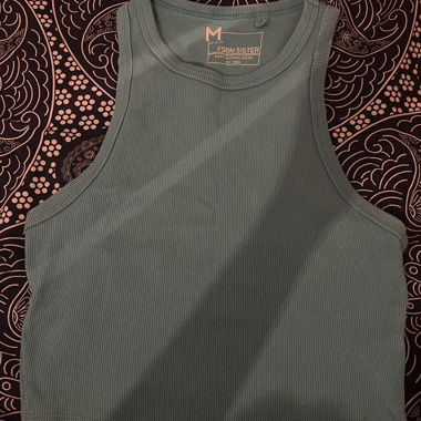 Blue ribbed crop top