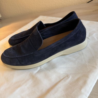 Mocassins en daim bleu marine 38