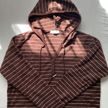 Bershka sweat fin marron à capuche
