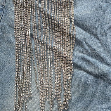 Jeans mom con frange di strass - Taglia 38!