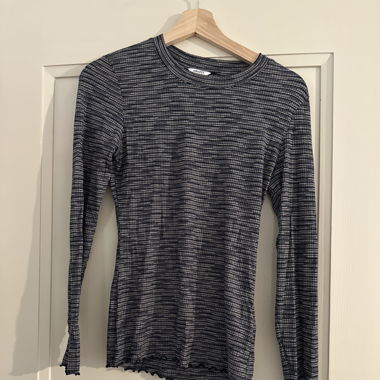 Shirt langarm, grau/schwarz