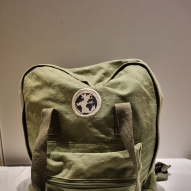 Baumwoll Rucksack in Olivgrün