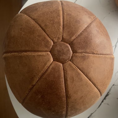 Vintage leather medicine ball