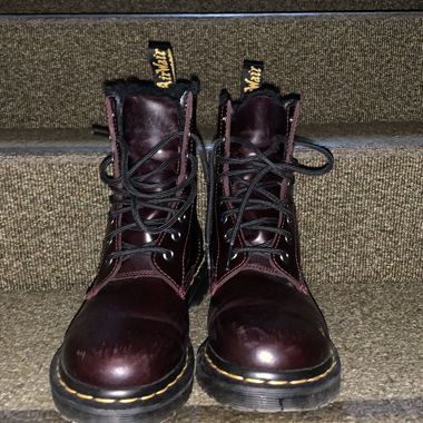 Dr. Martens 1460 Cherry Red Fur-Lined