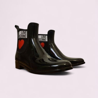 Bottines de pluie Love Moschino, pointure 39