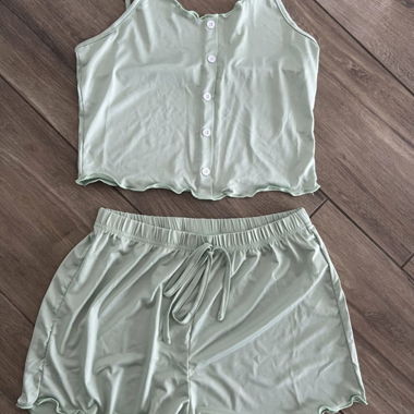 Mintfarbenes Top und Shorts ungetragen Grösse M