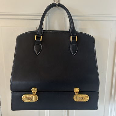 Vintage Cosci Leder-Schlossbox-Tasche