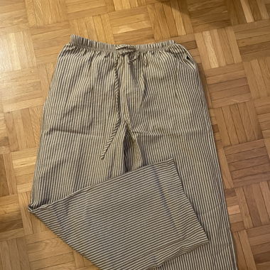 braun gestreifte stoffhose