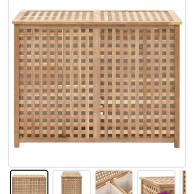 vidaXL Cesto Portabiancheria Legno Massello Noce 87,5x46x67