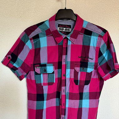 Chemise homme rose et bleue