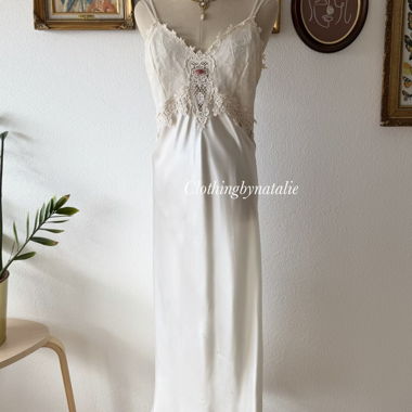 Abito slip in raso bianco California Dynasty taglia M