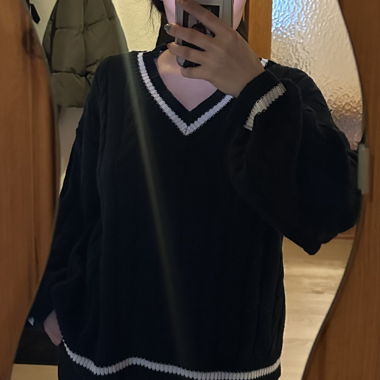 Pullover V Ausschnitt dunkel Blau