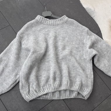 Maglione in maglia grigio