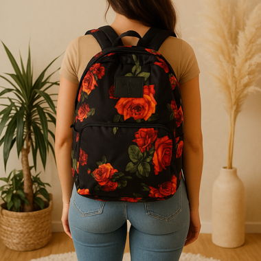 Backpack with Rose Pattern – Blvd Life Model