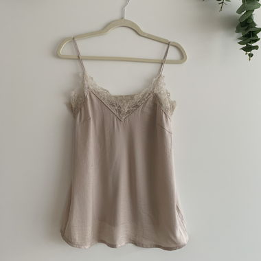 Beige Lace Cami Top