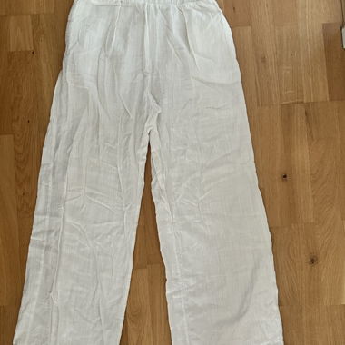 White linen trousers