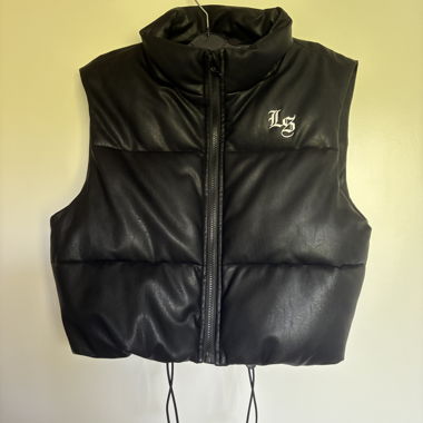 Faux-leather Streetwear crop vest