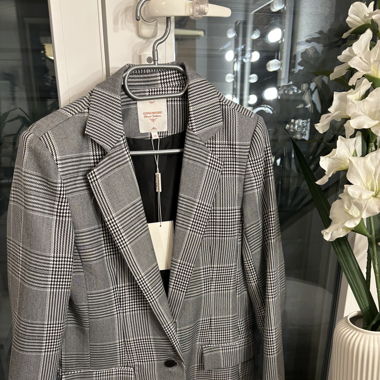 Blazer carreaux gris et noir 