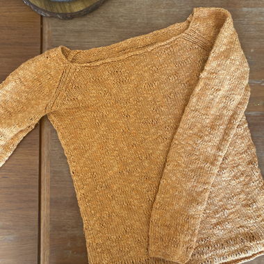 Pull en maille jaune-orange