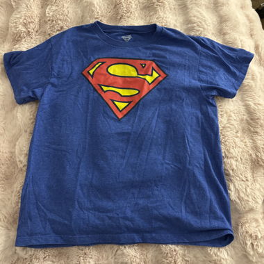 Blaues Superman T-Shirt XXL Kinder Grösse Damen S