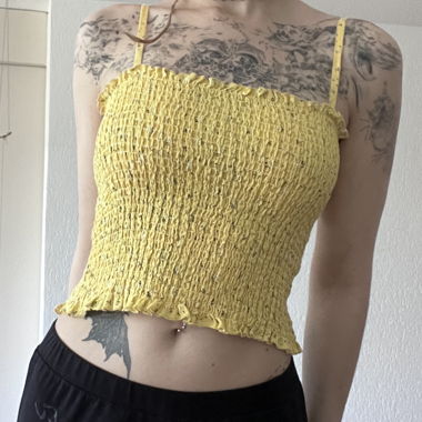 Haut bretelles jaune