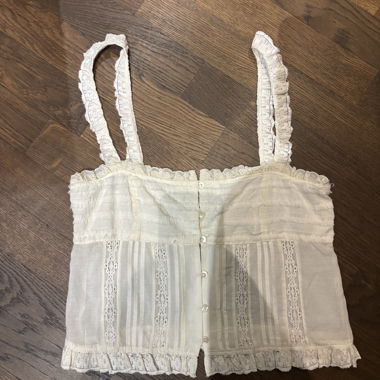 ZARA white lace sleeveless top S