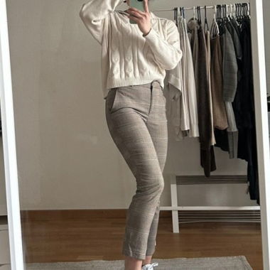 Karierte Stoffhose