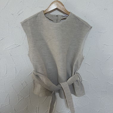 Top Mango Beige Senza Maniche