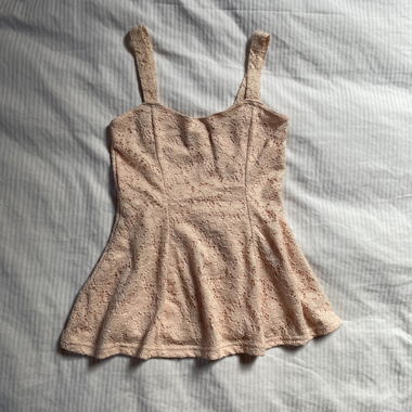 Haut Babydoll en dentelle rose