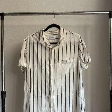 Striped button-up shirt