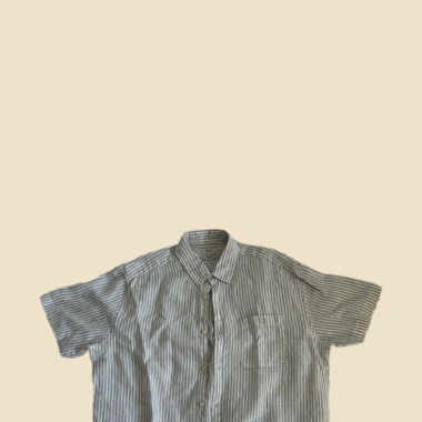linen blue & white striped shirt