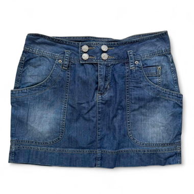 Blue denim mini skirt (S)