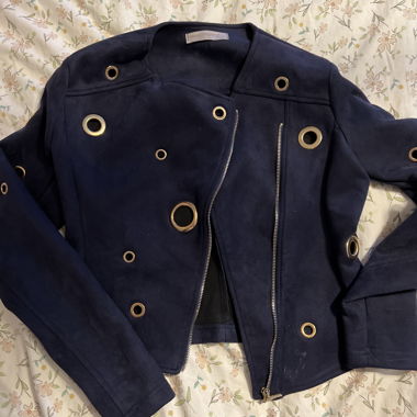 Giacca blu navy con fori