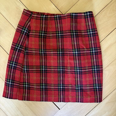 Red Plaid Skirt by Express