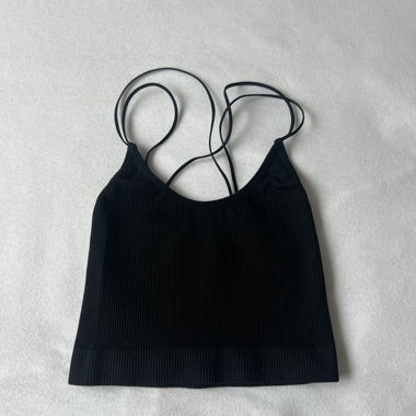 Black spaghetti-strap top