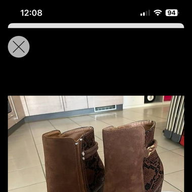 Bottine à talon brune